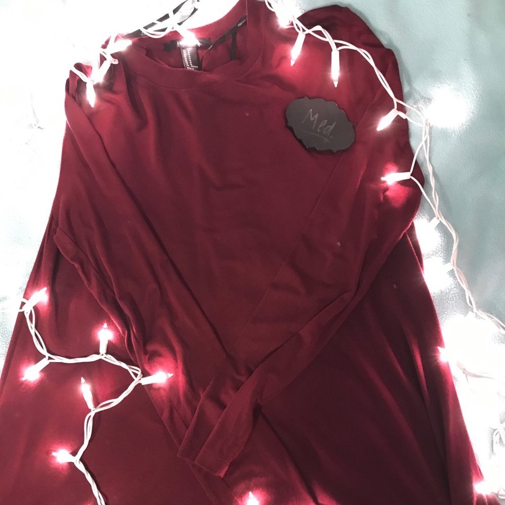 Forever 21 wine mock neck tunic